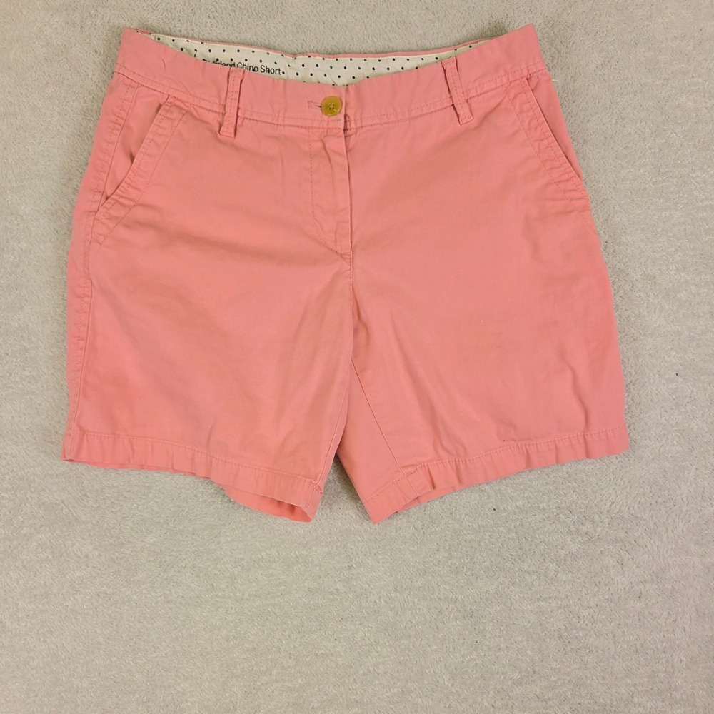 Talbots Girlfriend Chino Shorts Pink Coral Size 2 Mid Rise Cotton Blend Summer